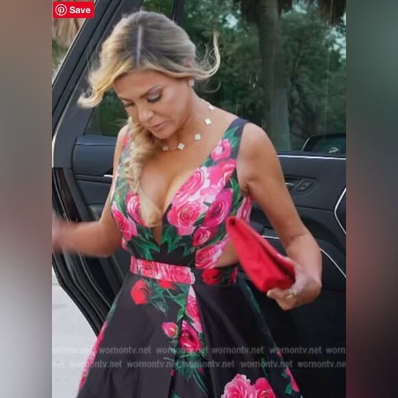 JVN Jovani As Seen On TV JVN65166 Floral Print A-Line Cut-Out Dress Size 2 - Picture 2 of 11